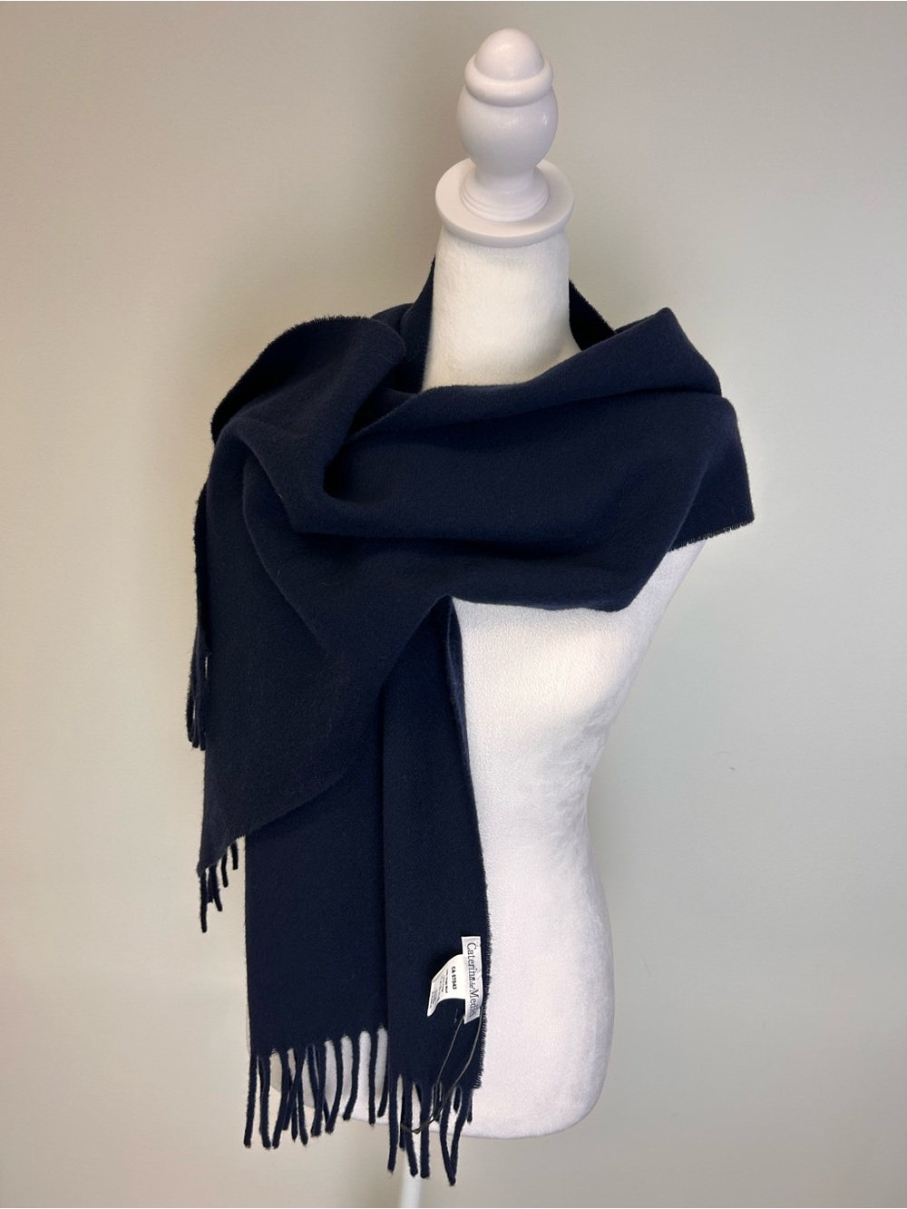 Caterina de’ Medici 100% Virgin Wool Navy Scarf Made in Italy